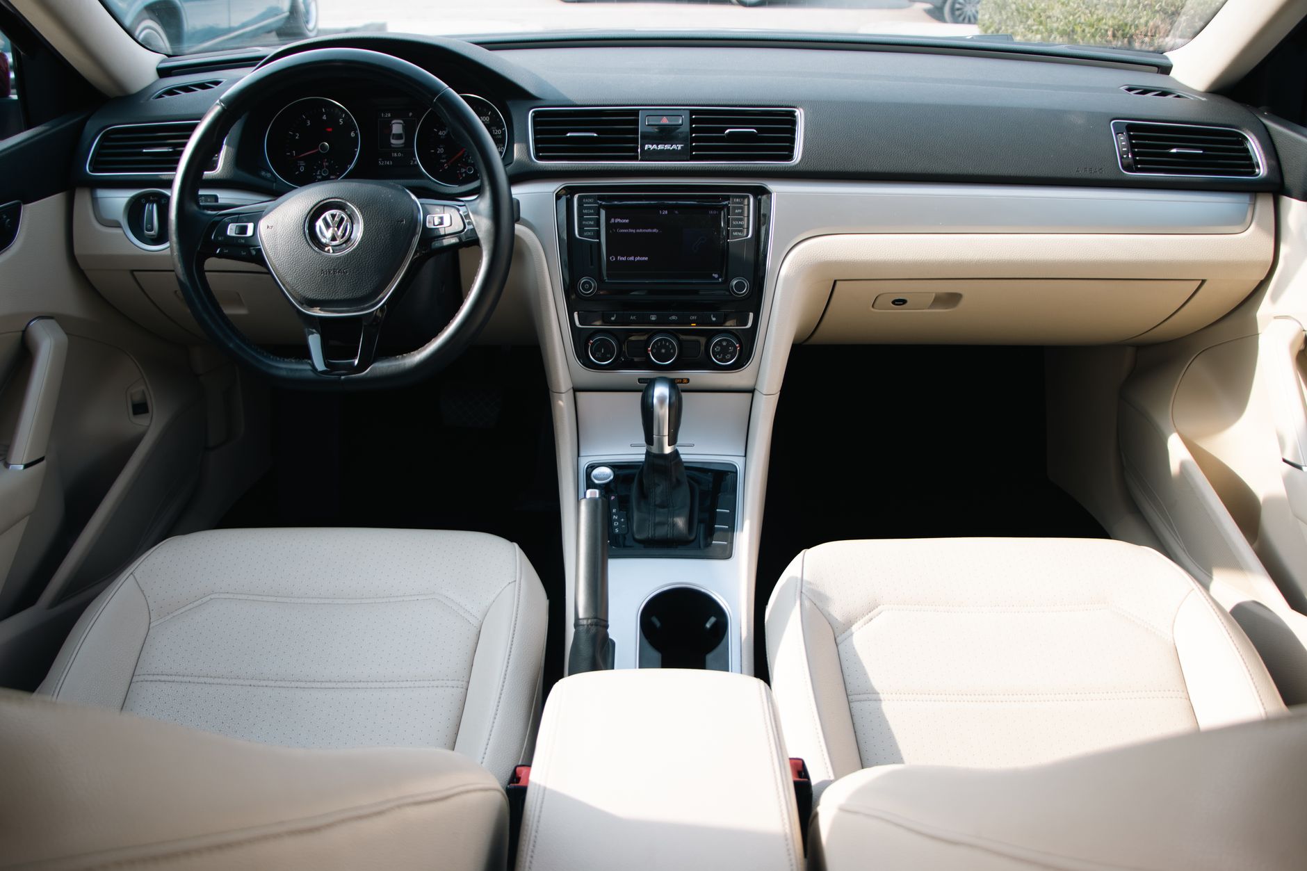 Volkswagen Passat Variant interior dashboard detail, relevant to the Skoda Superb vs Volkswagen Passat 2026 review